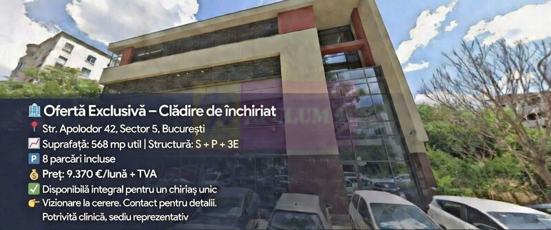 Inchiriere Cladire Integrala – Locatie Premium,  langa Parlament